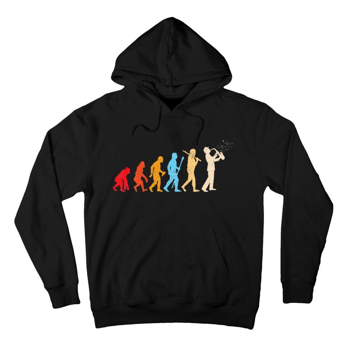 Evolution Of Man Retrostyle Saxophone Player Saxophonist Hoodie