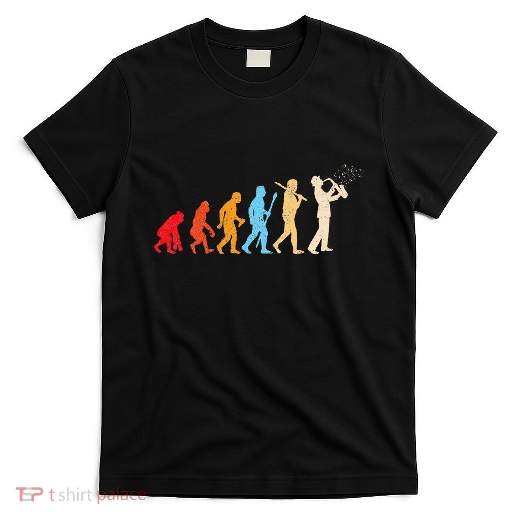 Evolution Of Man Retrostyle Saxophone Player Saxophonist T-Shirt