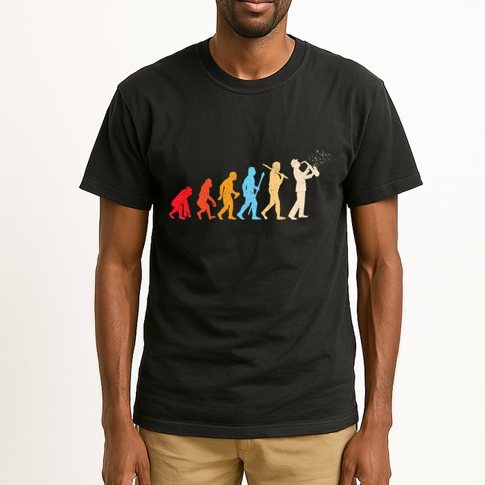 Evolution Of Man Retrostyle Saxophone Player Saxophonist Tall T-Shirt