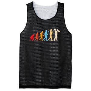 Evolution Of Man Retrostyle Saxophone Player Saxophonist Mesh Reversible Basketball Jersey Tank