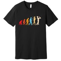 Evolution Of Man Retrostyle Saxophone Player Saxophonist Premium T-Shirt