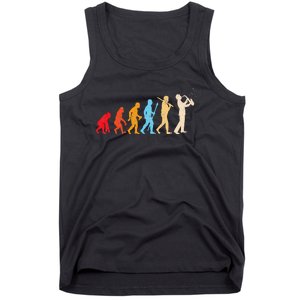 Evolution Of Man Retrostyle Saxophone Player Saxophonist Tank Top