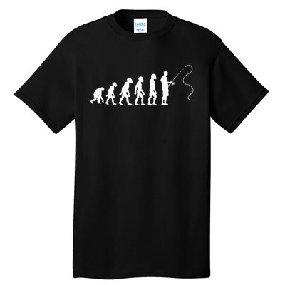 Evolution Of Man Fishing Funny Angling Fisherman Angler Tall T-Shirt