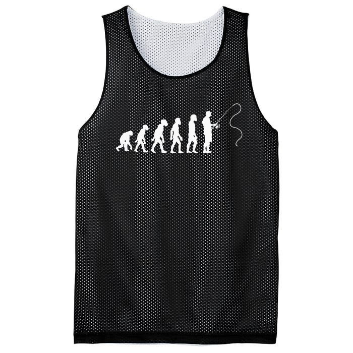 Evolution Of Man Fishing Funny Angling Fisherman Angler Mesh Reversible Basketball Jersey Tank