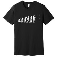 Evolution Of Man Fishing Funny Angling Fisherman Angler Premium T-Shirt