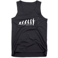 Evolution Of Man Fishing Funny Angling Fisherman Angler Tank Top