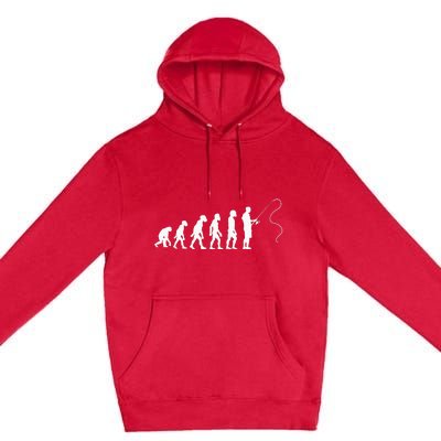 Evolution Of Man Fishing Funny Angling Fisherman Angler Premium Pullover Hoodie