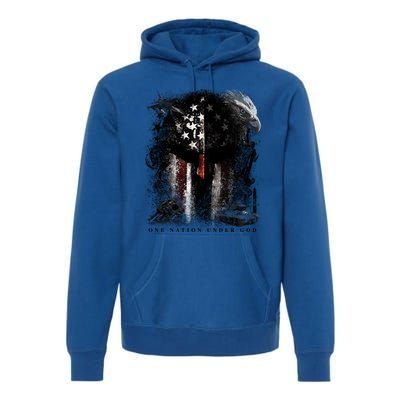 Epic One Nation Under God Usa Military Spartan Helmet Gift Premium Hoodie