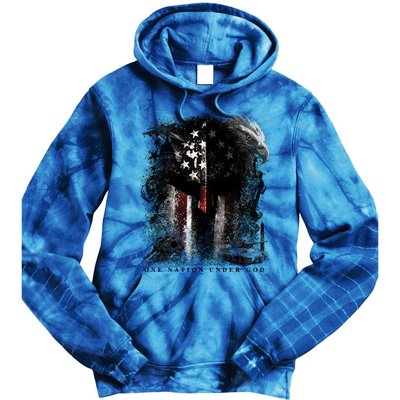 Epic One Nation Under God Usa Military Spartan Helmet Gift Tie Dye Hoodie