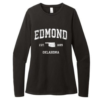 Edmond Oklahoma Ok Vintage Sports Womens CVC Long Sleeve Shirt