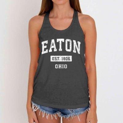 Eaton Ohio Oh Vintage Sports Women's Knotted Racerback Tank