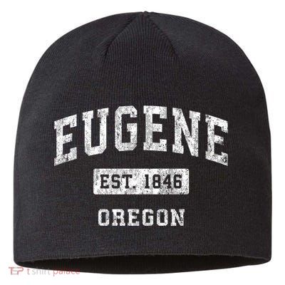 Eugene Oregon Or Vintage Established Sports Sustainable Beanie