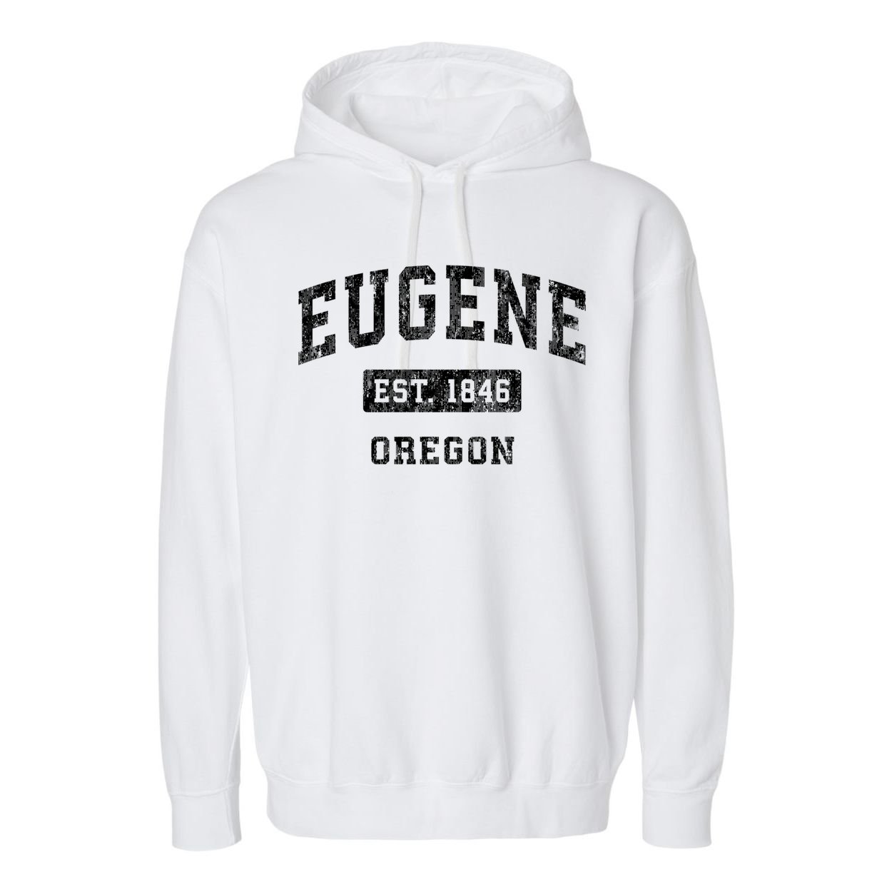 Eugene Oregon Or Vintage Established Sports Garment-Dyed Fleece Hoodie