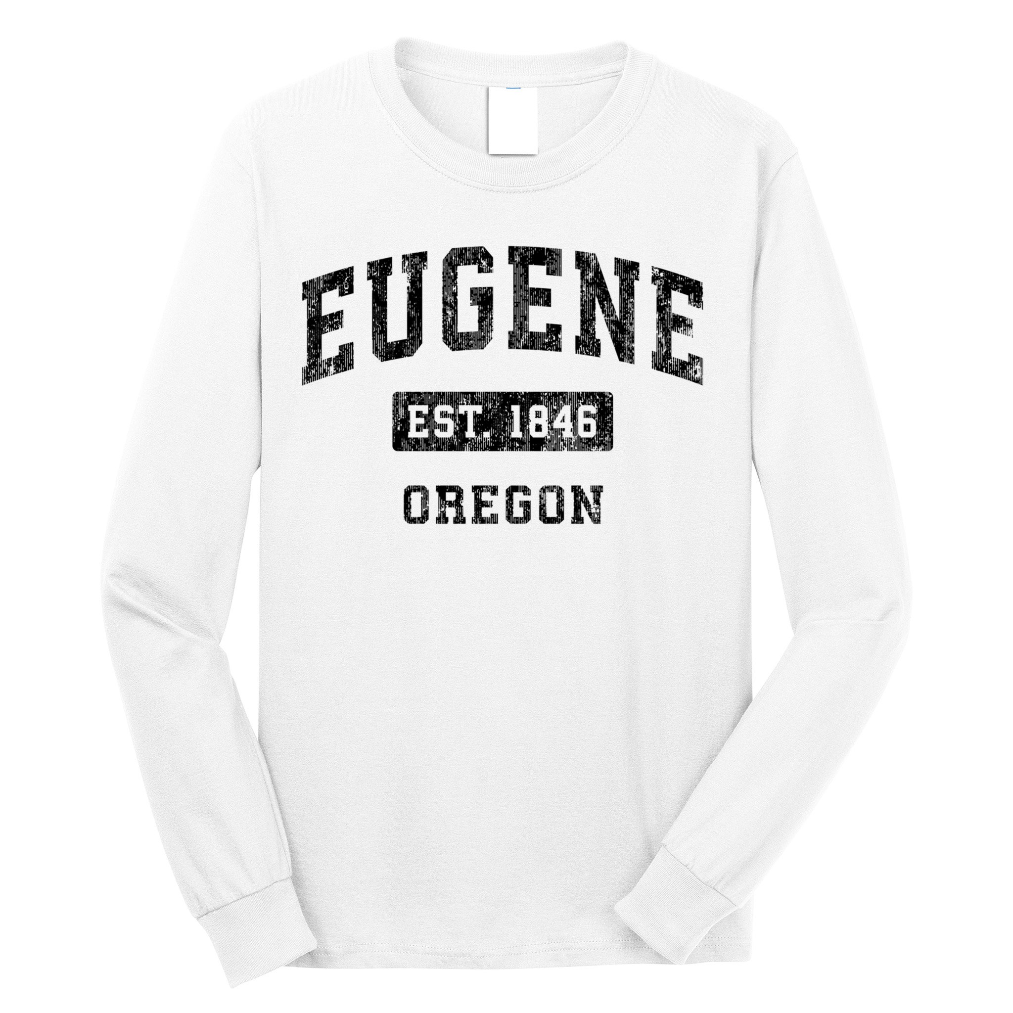 Eugene Oregon Or Vintage Established Sports Long Sleeve Shirt