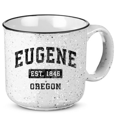 Eugene Oregon Or Vintage Established Sports 15oz Campfire Ceramic Mug