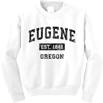 Eugene Oregon Or Vintage Established Sports Kids Sweatshirt