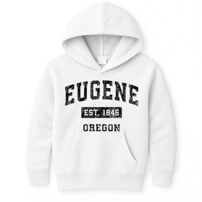 Eugene Oregon Or Vintage Established Sports Kids Hoodie