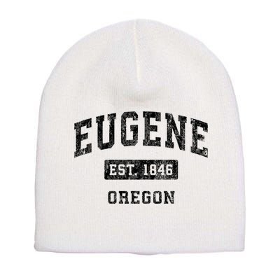 Eugene Oregon Or Vintage Established Sports Short Acrylic Beanie