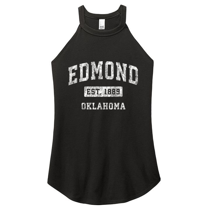 Edmond Oklahoma Ok Vintage Established Sports Women's Perfect Tri Rocker Tank