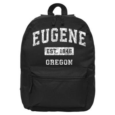 Eugene Oregon Or Vintage Established Sports 16 in Basic Backpack