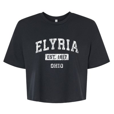 Elyria Ohio Oh Vintage Established Sports Design Bella+Canvas Jersey Crop Tee