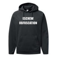 Eschew Obfuscation Obfuscate Funny Greek Sarcastic Performance Fleece Hoodie