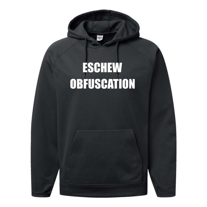 Eschew Obfuscation Obfuscate Funny Greek Sarcastic Performance Fleece Hoodie