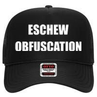 Eschew Obfuscation Obfuscate Funny Greek Sarcastic High Crown Mesh Back Trucker Hat