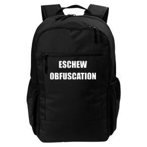 Eschew Obfuscation Obfuscate Funny Greek Sarcastic Daily Commute Backpack