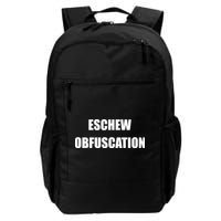 Eschew Obfuscation Obfuscate Funny Greek Sarcastic Daily Commute Backpack
