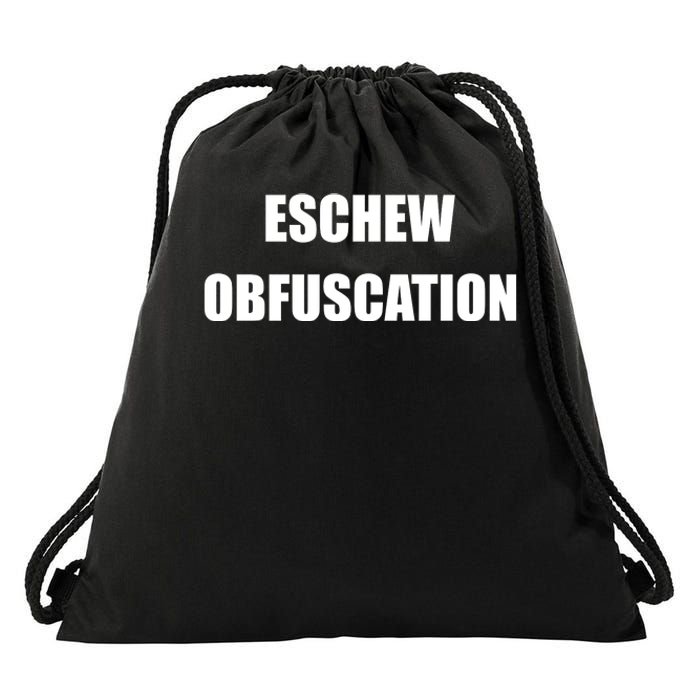 Eschew Obfuscation Obfuscate Funny Greek Sarcastic Drawstring Bag