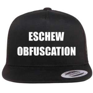 Eschew Obfuscation Obfuscate Funny Greek Sarcastic Flat Bill Trucker Hat