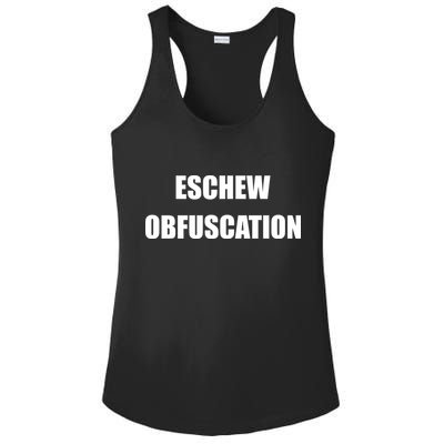 Eschew Obfuscation Obfuscate Funny Greek Sarcastic Ladies PosiCharge Competitor Racerback Tank