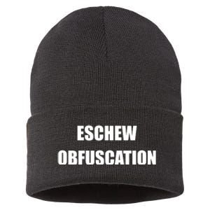 Eschew Obfuscation Obfuscate Funny Greek Sarcastic Sustainable Knit Beanie