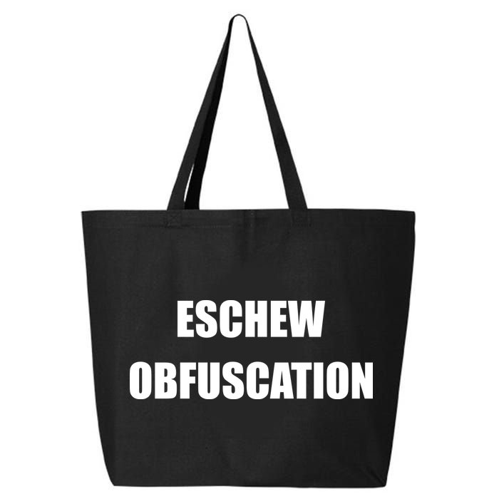 Eschew Obfuscation Obfuscate Funny Greek Sarcastic 25L Jumbo Tote