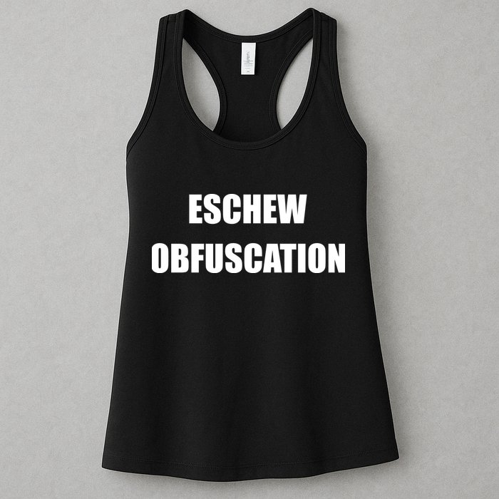 Eschew Obfuscation Obfuscate Funny Greek Sarcastic Womens Tank Top