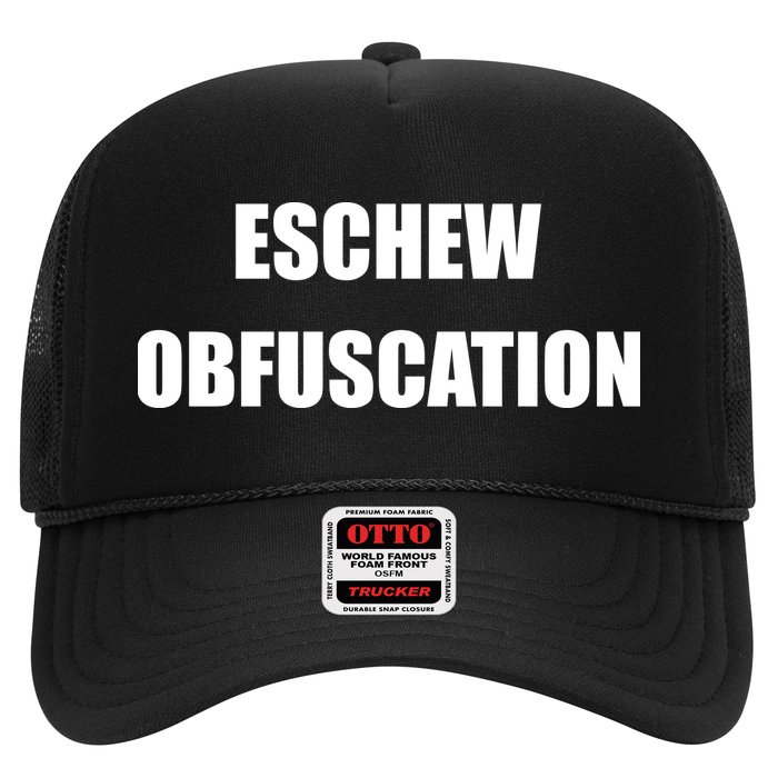 Eschew Obfuscation Obfuscate Funny Greek Sarcastic Trucker Hat