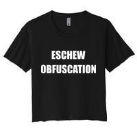 Eschew Obfuscation Obfuscate Funny Greek Sarcastic Crop Top