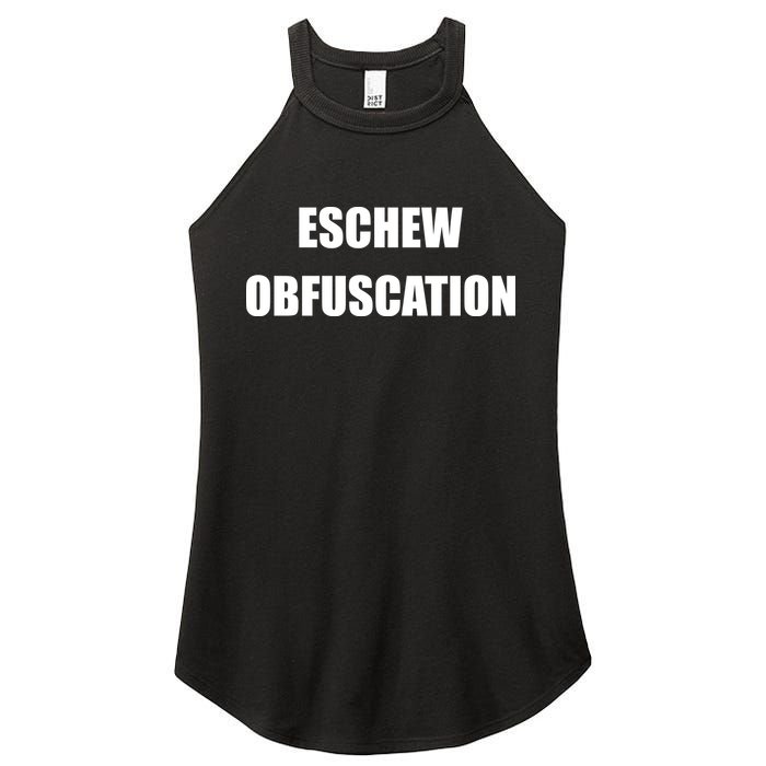 Eschew Obfuscation Obfuscate Funny Greek Sarcastic Women's Perfect Tri Rocker Tank