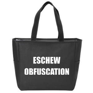 Eschew Obfuscation Obfuscate Funny Greek Sarcastic Zip Tote Bag