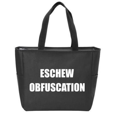 Eschew Obfuscation Obfuscate Funny Greek Sarcastic Zip Tote Bag