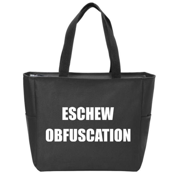 Eschew Obfuscation Obfuscate Funny Greek Sarcastic Zip Tote Bag