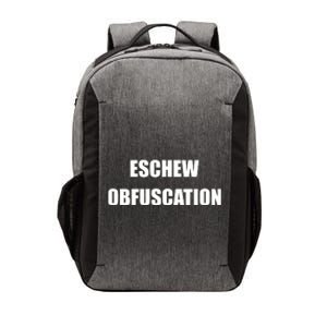 Eschew Obfuscation Obfuscate Funny Greek Sarcastic Vector Backpack