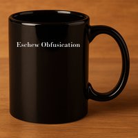 Eschew Obfuscation Obfuscate Classy Logo 11oz C Handle Ceramic Mug