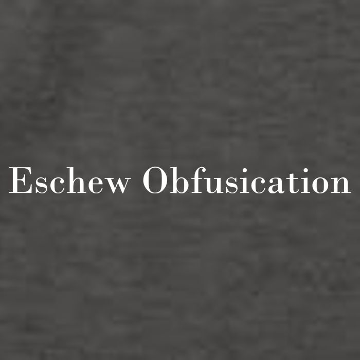 Eschew Obfuscation Obfuscate Classy Logo Vector Backpack