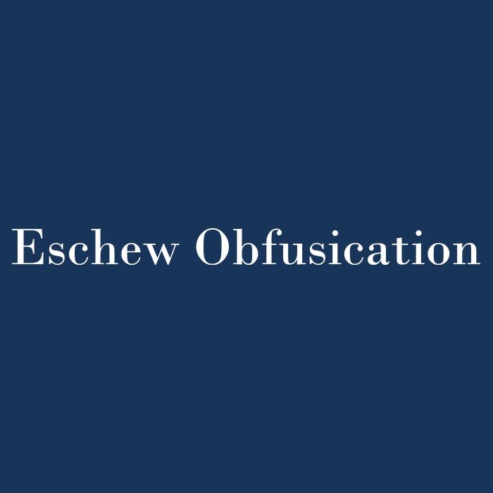Eschew Obfuscation Obfuscate Classy Logo T-Shirt