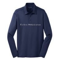 Eschew Obfuscation Obfuscate Classy Logo Silk Touch Performance Long Sleeve Polo