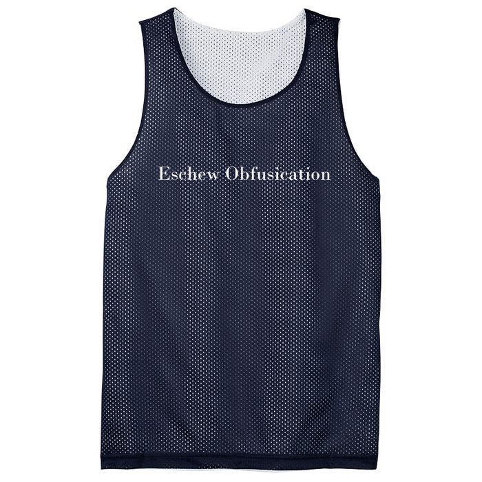 Eschew Obfuscation Obfuscate Classy Logo Mesh Reversible Basketball Jersey Tank