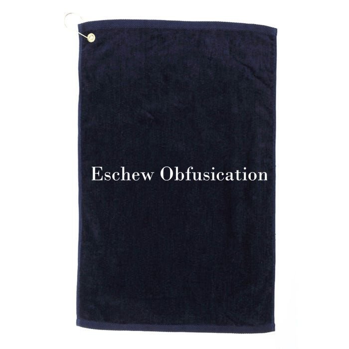 Eschew Obfuscation Obfuscate Classy Logo Golf Towel