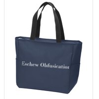 Eschew Obfuscation Obfuscate Classy Logo Zip Tote Bag